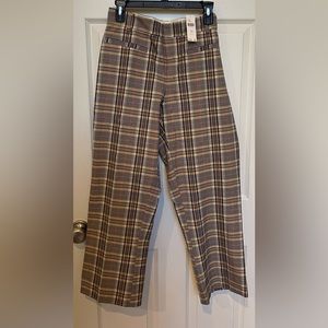 Maeve by A+nthropologie cropped multicolor plaid trousers